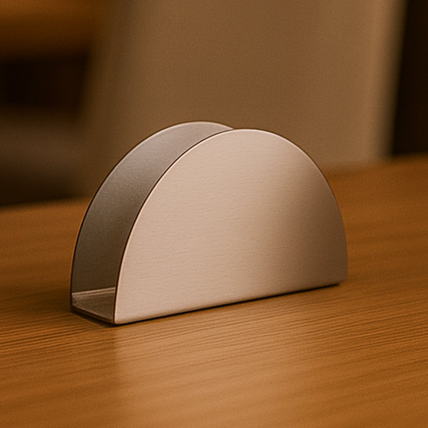 Stainless Steel Half-moon Shaped Tissue Paper Napkin Holder Stand (1 Pc) Stainless Steel Half-moon Shaped Tissue Paper Napkin Holder Stand (1 Pc)